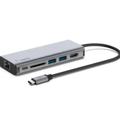 Adaptador Belkin USB-C Multipuerto 6 En 1 Gris
