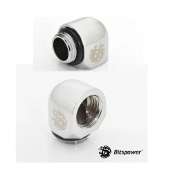 Adaptador G1/4" - Bitspower 90º "Shiny Silver"