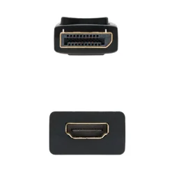 Adaptador HDMI NanoCable Conversor DisplayPort a HDMI DP/M-HDMI A/H Negro 15cm