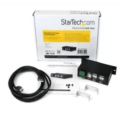 Adaptador Startech HUB Ladrón USB 2.0 4 Puertos Reforzado Industrial con Alimentación