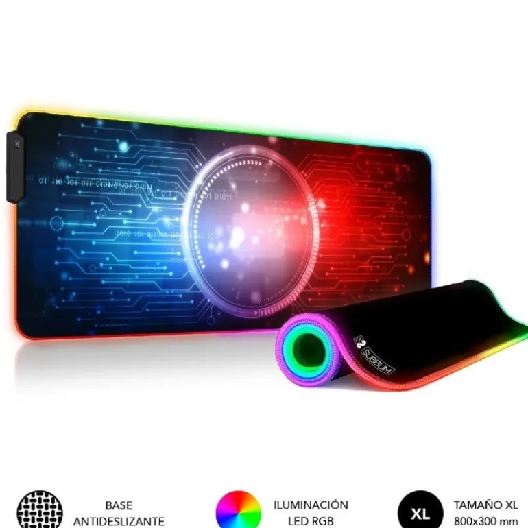 Alfombrilla Subblim SUBMP-02RGB12 LED RGB XL