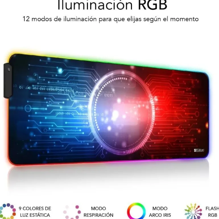 Alfombrilla Subblim SUBMP-02RGB12 LED RGB XL