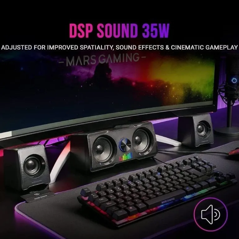 Altavoces Mars Gaming MS22 RGB 2.2 35W Negro