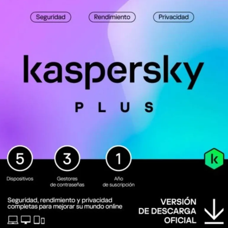 Antivirus Kaspersky Plus 5 Dispositivos 1 Año