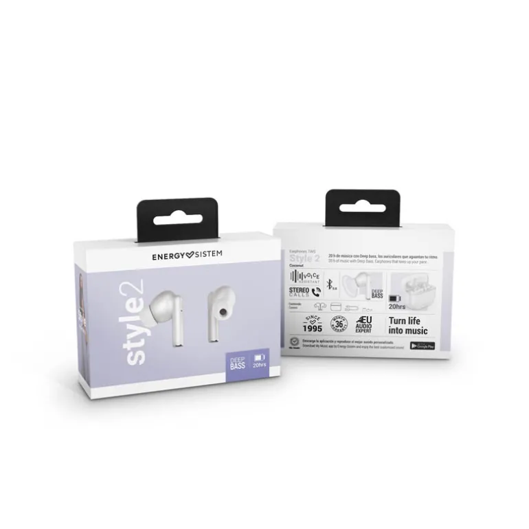 Auriculares Energy Sistem Style 2 Coconut True Wireless Bluetooth 5.0 Blanco