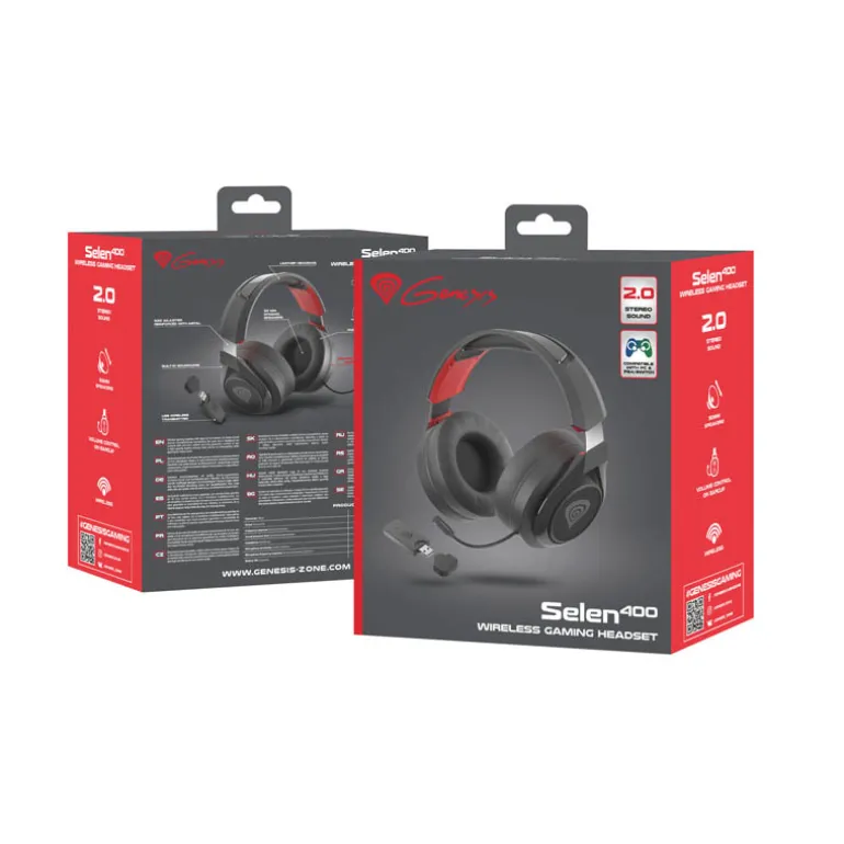 Auriculares Genesis Selen 400 Wireless Negro/Rojo