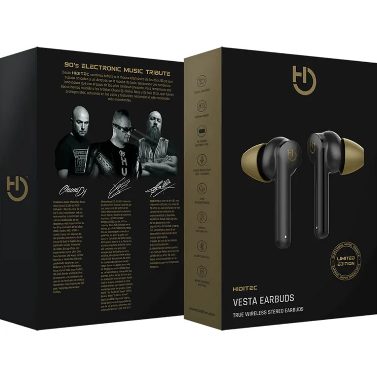 Auriculares Hiditec Vesta True Wireless Negro Dorado