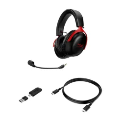 Auriculares HyperX Cloud III Gaming Wireless Negro Rojo