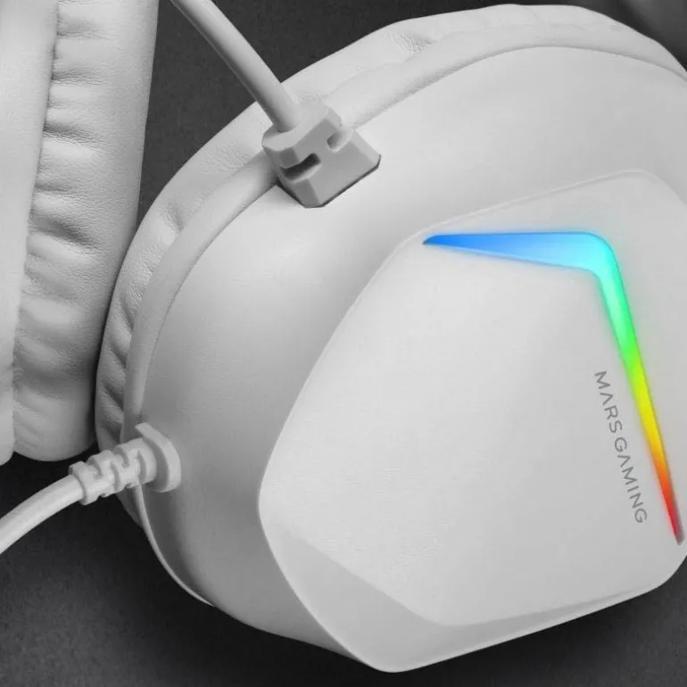 Auriculares Mars Gaming MH122 FRGB Ultra-Bass Blanco