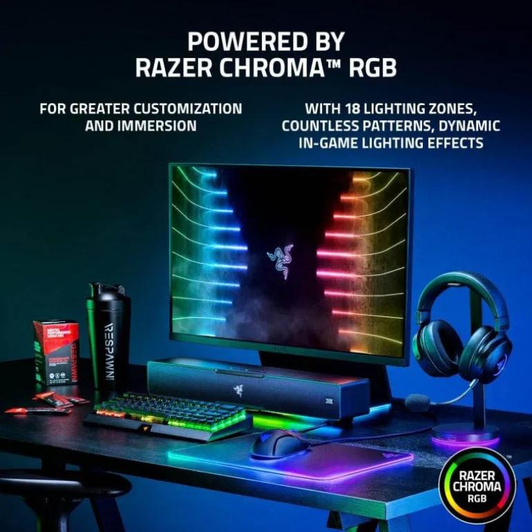 Barra Sonido Razer Leviathan V2 65W Bluetooth 5.2 Negro
