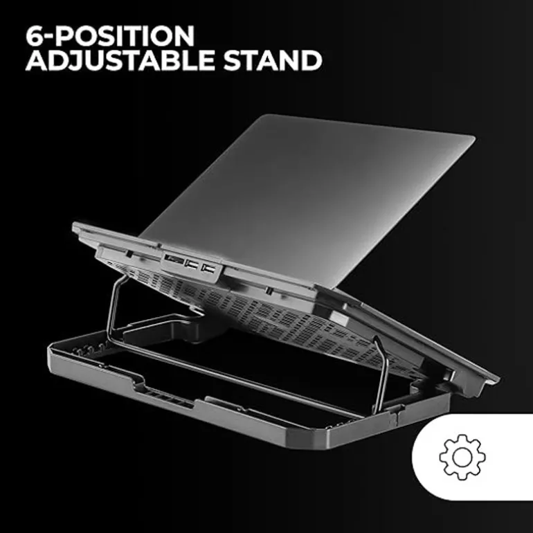 Base Mars Gaming MNBC23 Refrigeradora Con Ventiladores Y Soporte Smartphone Para Portátiles 16" Negro