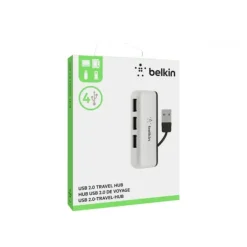 Belkin Travel 4 Puertos USB 2.0 Blanco - HUB