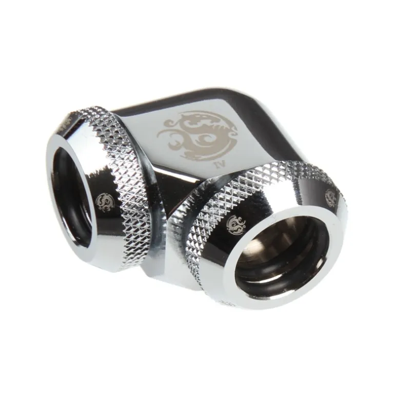 Bitspower Multi-Link Codo 90º 2x 12mm AD Plata Brillante - Racor