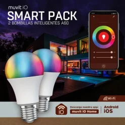 Bombilla Inteligente Muvit iO A60 E27 9W Pack 2