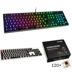 Bundle Teclado Glorious GMMK Full Size Gateron Brown ISO DIY Kit