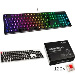 Bundle Teclado Glorious GMMK Full Size Gateron Red ISO DIY Kit