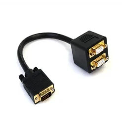 Cable Duplicador Divisor de Vídeo VGA de 2 puertos Salidas Compacto