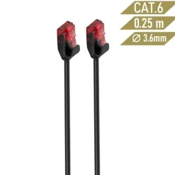 Cable Ewent Latiguillo RJ45 Cat.6 UTP Slim 2.0m Negro