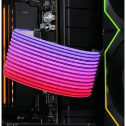 Cable Extensión  Lian Li Strimer Wireless ARGB PW24-1W 24 Pines Para Placa Base Blanco