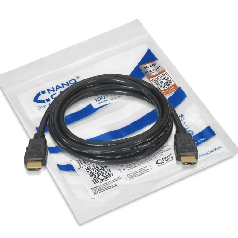 Cable HDMI Nano Cable HDMI V2.0 / HEC 4K@60Hz 18Gbps A/M-A/M Negro 0.5m