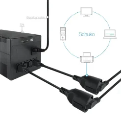 Cable Nano Cable Adaptador C14M a CEE7H 0.25M Negro