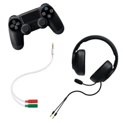 Cable Nanocable Jack 3.5 M a 2 Jack 3.5 H Blanco