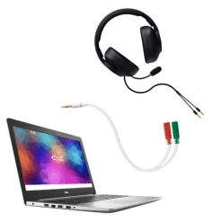 Cable Nanocable Jack 3.5 M a 2 Jack 3.5 H Blanco