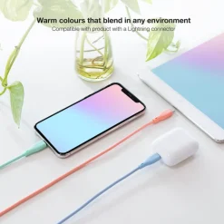 Cable Nanocable Lightning a USB 2.0 1.0m 3U Rosa Azul Verde