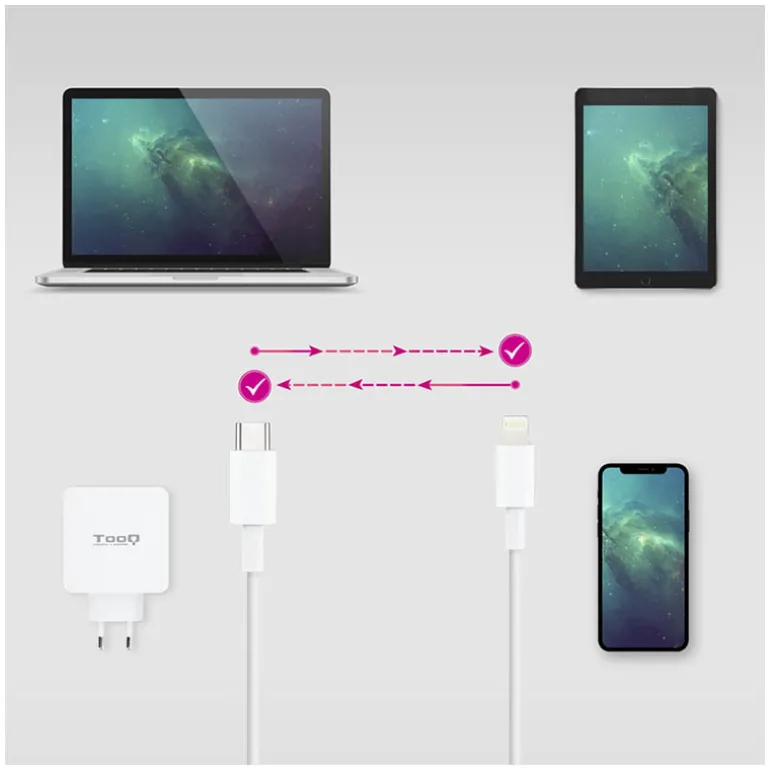 Cable Nanocable Lightning-M a USB-C 0.5m