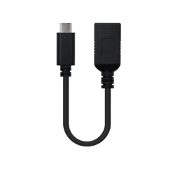Cable Nanocable USB 3.1 3A OTG Tipo USB-C MA-F 0.15M Negro