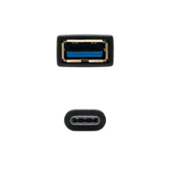 Cable Nanocable USB 3.1 3A OTG Tipo USB-C MA-F 0.15M Negro