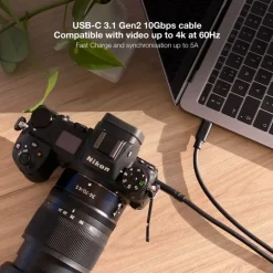 Cable Nanocable USB 3.1 4K 60Hz 5A C a USB-C 0.5m Negro