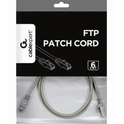 Cable Red Gembird PP6-1M FTP CAT6 AWG26 De Parche 1m Gris
