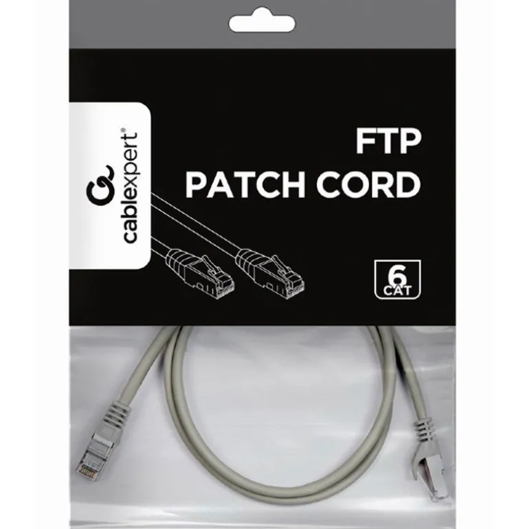Cable Red Gembird PP6-1M FTP CAT6 AWG26 De Parche 1m Gris