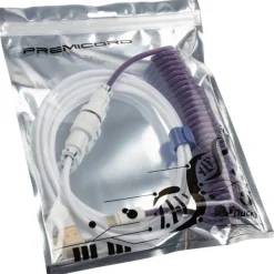 Cable Teclado Ducky Cable Espiral Morado/Blanco
