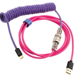 Cable Teclado Ducky Cable Espiral Rosa/Morado
