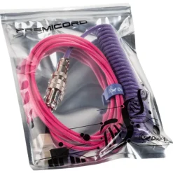 Cable Teclado Ducky Cable Espiral Rosa/Morado
