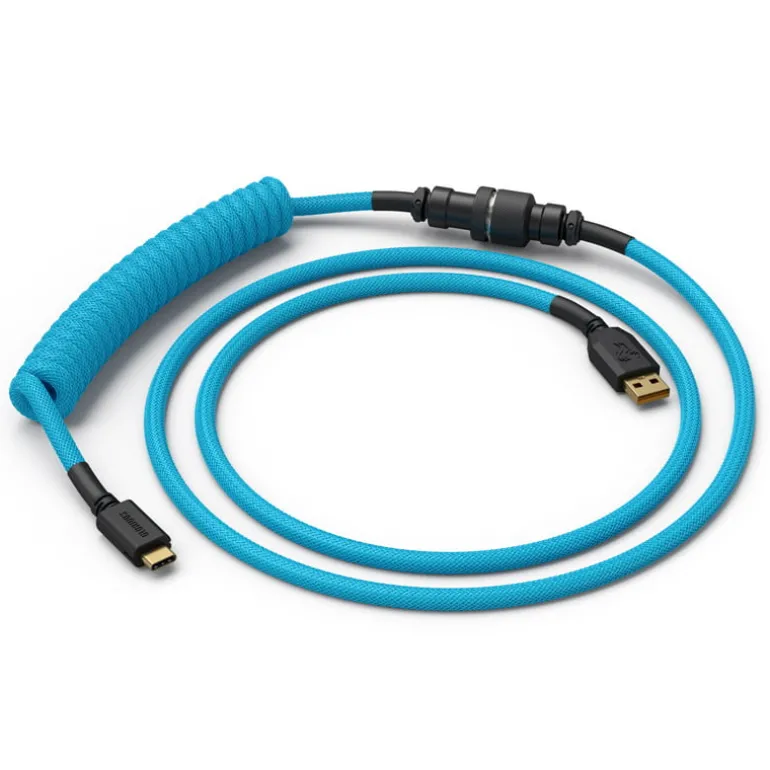 Cable Teclado Glorious PC Gaming Race Cable Espiral Azul Eléctrico