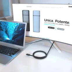 Cable USB Aisens cable USB C-C 240W 1.5m A156-0868 USB4 40Gbps Negro