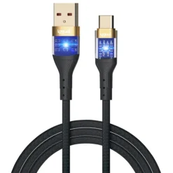 Cable USB iggual Tipo A A Tipo C 3A 100cm Trenzado LED
