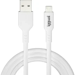 Cable USB iggual USB-A/Micro-USB 100cm Blanco