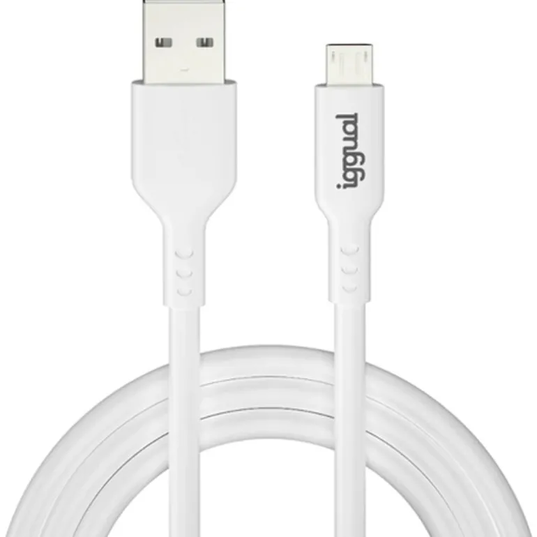Cable USB iggual USB-A/Micro-USB 100cm Blanco