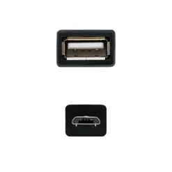 Cable USB  Nanocable USB 2.0 OTG Tipo Micro B/M-A/H Negro 15cm