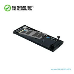 Caja Externa TooQ Shinobi RGB Para SSD M.2 Gris