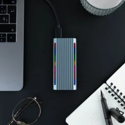 Caja Externa TooQ Shinobi RGB Para SSD M.2 Gris