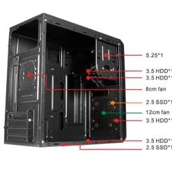 Caja/Torre approx! APPC-301F Negro