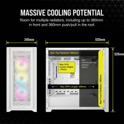 Caja/Torre Corsair iCue 5000D RGB Airflow Blanco
