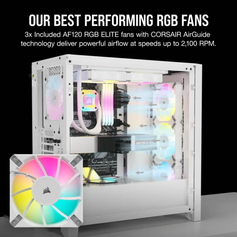 Caja/Torre Corsair iCue 4000D RGB Airflow Blanco