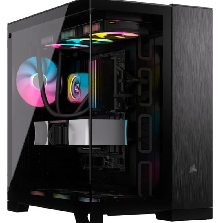 Caja/Torre Corsair 6500X Doble Cristal Negro, Aluminio Obsidiana