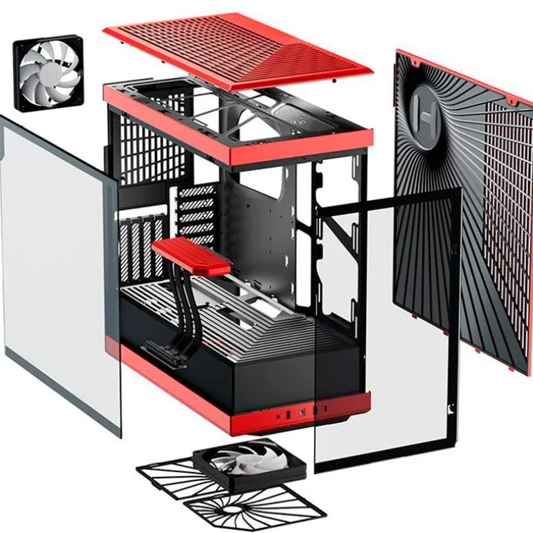 Caja/Torre Hyte Y40 Rojo